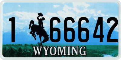 WY license plate 166642