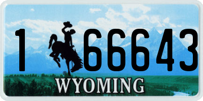 WY license plate 166643