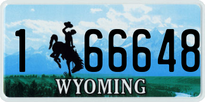 WY license plate 166648