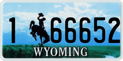 WY license plate 166652