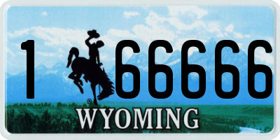WY license plate 166666