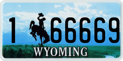 WY license plate 166669
