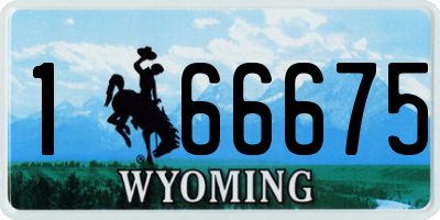 WY license plate 166675