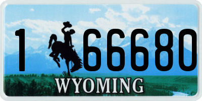 WY license plate 166680
