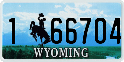 WY license plate 166704