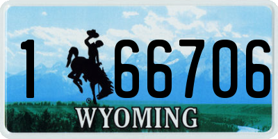 WY license plate 166706
