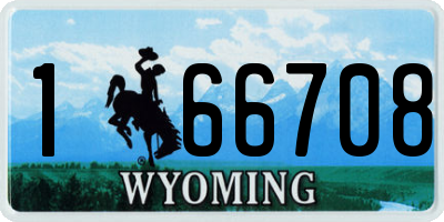 WY license plate 166708