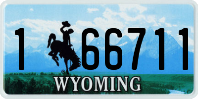 WY license plate 166711