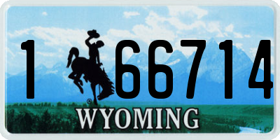 WY license plate 166714