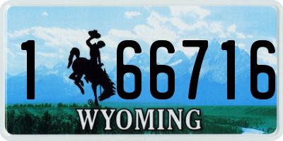 WY license plate 166716