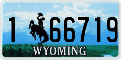 WY license plate 166719