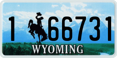 WY license plate 166731