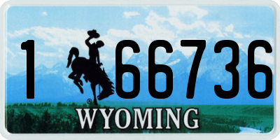 WY license plate 166736