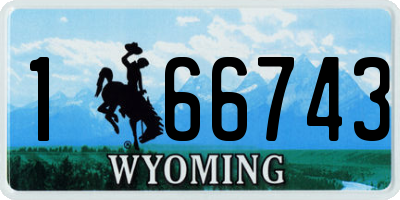 WY license plate 166743