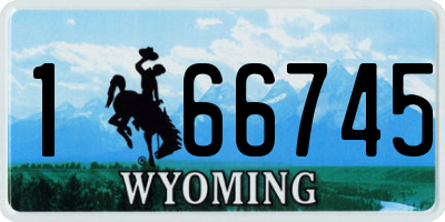 WY license plate 166745