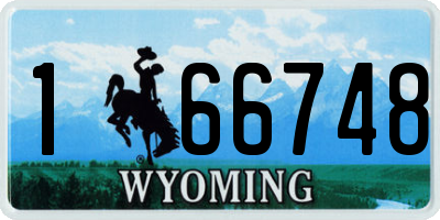 WY license plate 166748