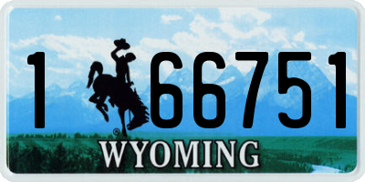 WY license plate 166751