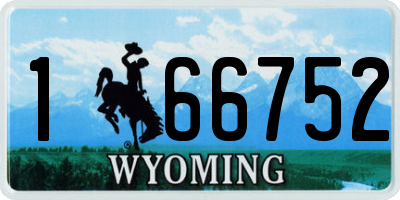 WY license plate 166752