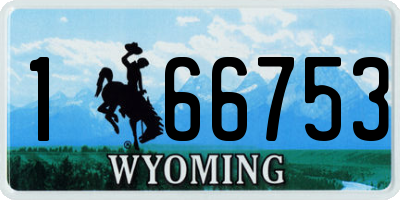 WY license plate 166753