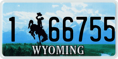 WY license plate 166755