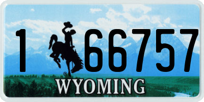 WY license plate 166757