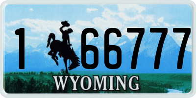 WY license plate 166777