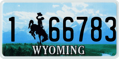 WY license plate 166783