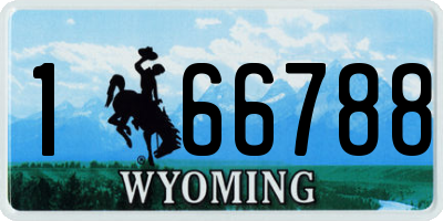 WY license plate 166788