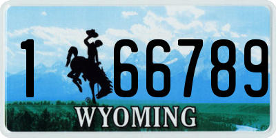 WY license plate 166789