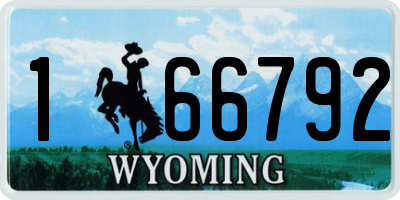 WY license plate 166792