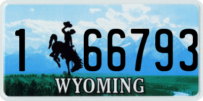 WY license plate 166793