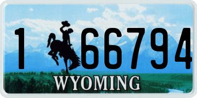 WY license plate 166794