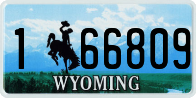 WY license plate 166809