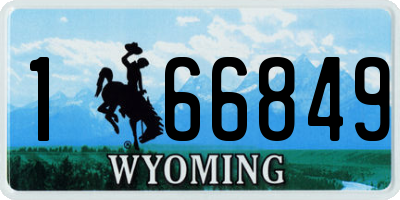 WY license plate 166849