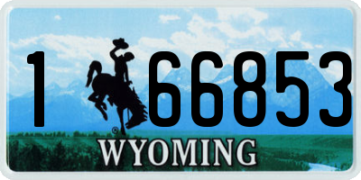WY license plate 166853