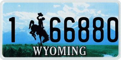 WY license plate 166880