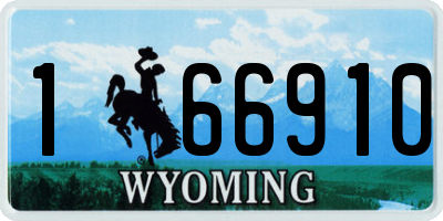 WY license plate 166910