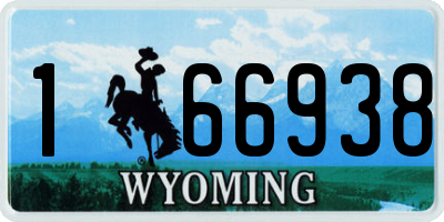 WY license plate 166938