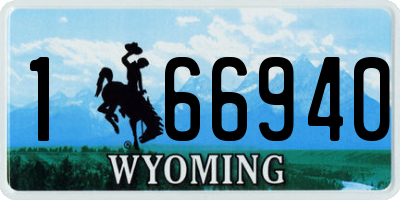 WY license plate 166940
