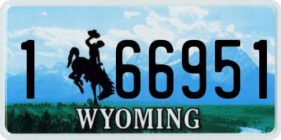 WY license plate 166951