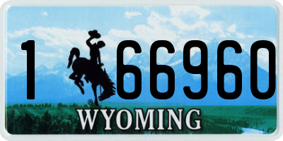 WY license plate 166960