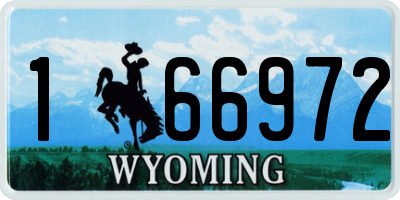 WY license plate 166972