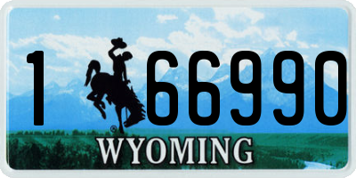 WY license plate 166990