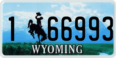 WY license plate 166993