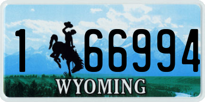 WY license plate 166994