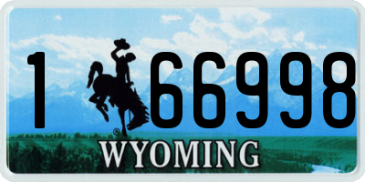 WY license plate 166998