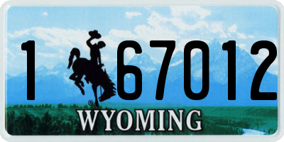 WY license plate 167012