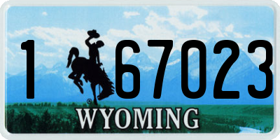 WY license plate 167023