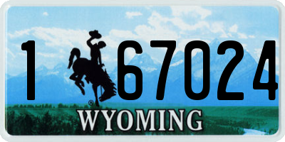 WY license plate 167024