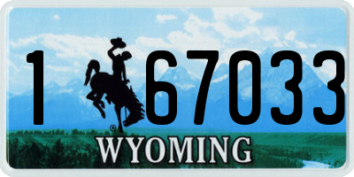 WY license plate 167033